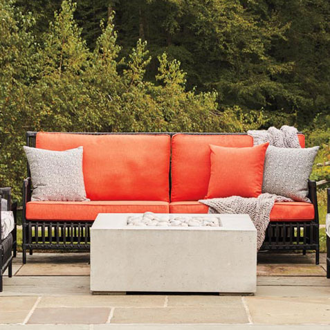 orange and black Fire Table Patio Living Room