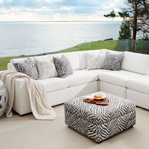 large white sectional Outdoor Living Room